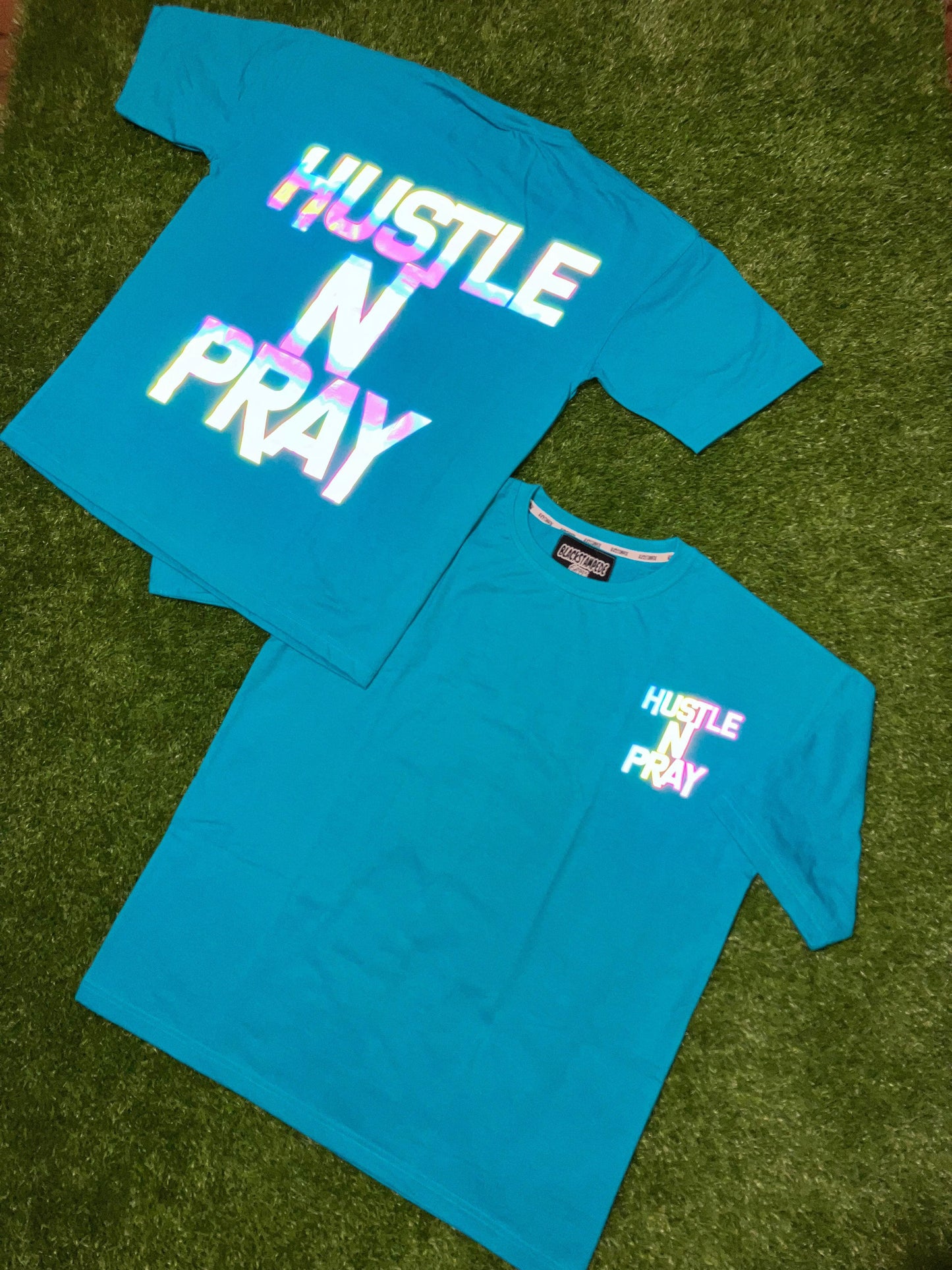 OverSized Hustle N' Pray Reflexive Print Graphic T