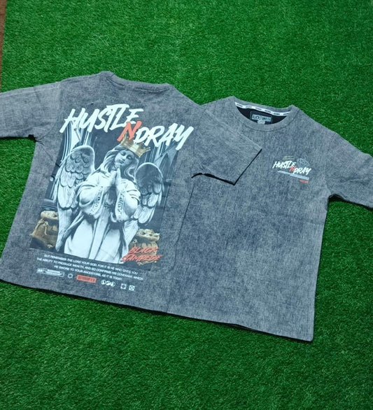 Acid washed Hustle N Pray T-shirt